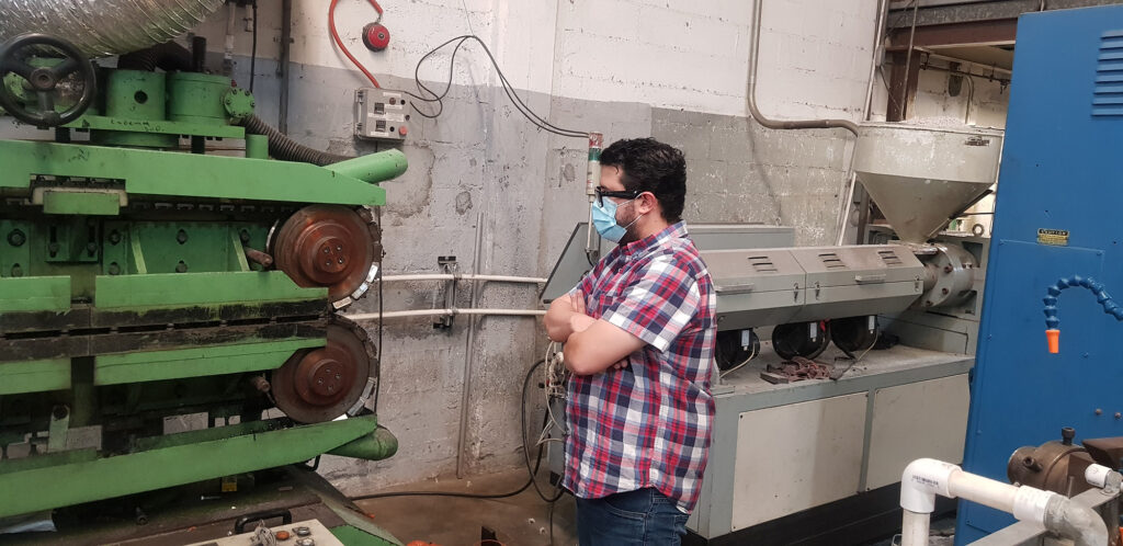 Sergio Lewis in a factory in Monterrey, Mexico.