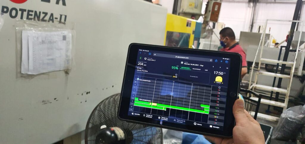 Evocon opened on a tablet in a factory in Mexico.